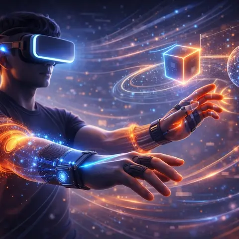 Cover art for Blind VR: Comparing Vibrotactile and Skin-Stretch Haptic Feedback for Conveying Spatial Information to Blind VR Users