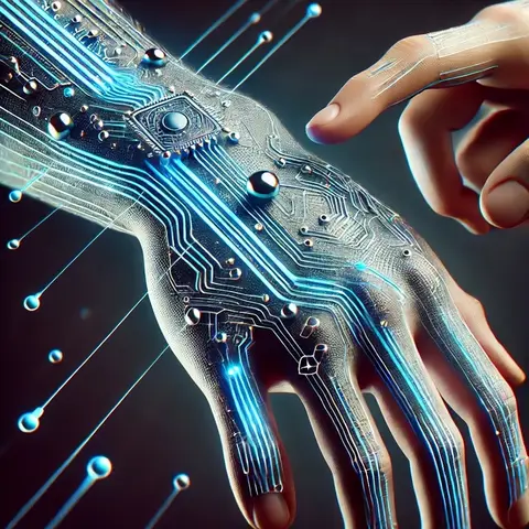 Cover art for Distinguished Paper Award: SkinLink: On-body Construction and Prototyping of Reconfigurable Epidermal Interfaces
